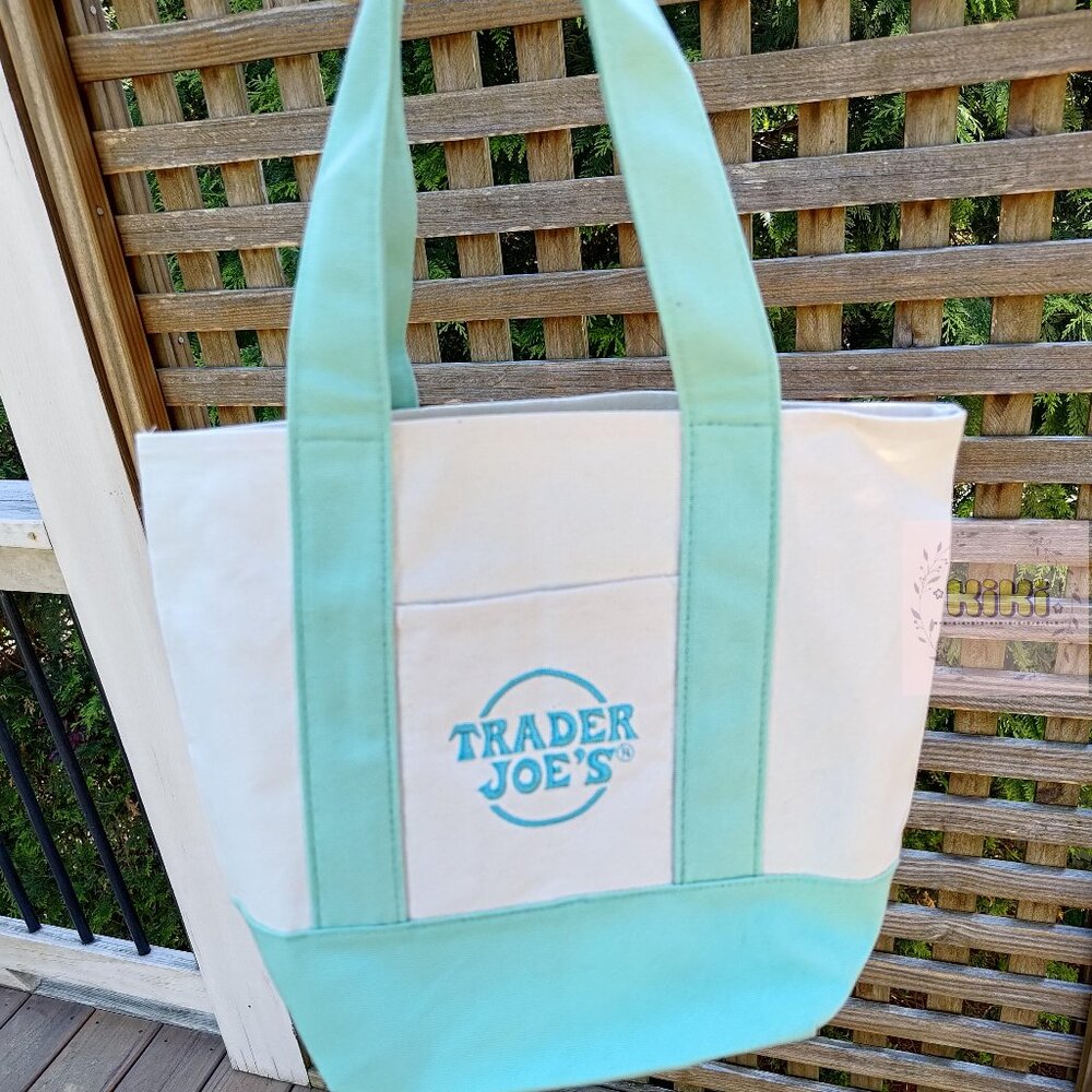 Mint green Trader Joe’s Mini Pastel Canvas Tote Bag